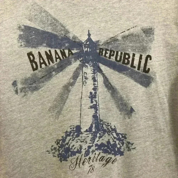 Banana Republic Grey Graphic Tee NWOT Size Medium - Picture 5 of 16